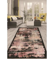 Dijital Kaymaz Taban Yıkanabilir Modern Renkli Salon Halısı Mutfak Halısı Yolluk ND-HT-133 (Siyah)