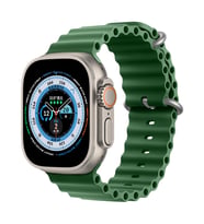 Apple Watch 49mm Ultra Seri Uyumlu Seaflex Ocean Silikon Kordon (Haki)