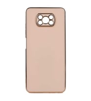 Xiaomi Poco X3 Kılıf Kenarları Gold Kamera Korumalı Renkli Pastel Silikon Açık Yeşil BARK (Rose - Gold)