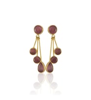 Kadir Jewellery22 Ayar Altın Kaplama Vintage Küpe -El İşçiliği Ve Hipoalerjenik Küpe (Pembe)
