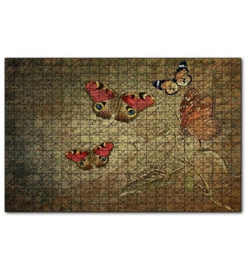 Cakapuzzle Mektup Satırları ve Kelebekler  Puzzle Yapboz MDF (Ahşap) (1000 Parça)