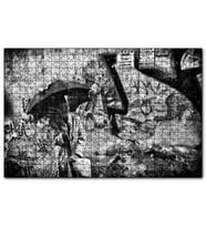 Cakapuzzle Şemsiyeli Adam Duvar Boyama  Puzzle Yapboz MDF (Ahşap) (255 Parça)