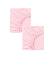 2 Adet 70 x 120 x 20 cm Anne Yanı Lastikli Penye Kumaş Bebek Çarşafı (Pembe)
