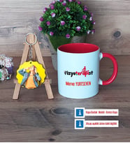Fizyoterapist Kupa Bardak Beyaz ve Fotoğraflı Ahşap Anahtarlık Hediye Fizyoterapistler Günü Hediyesi (Model 2)