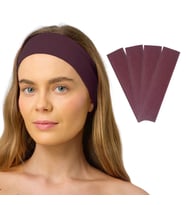 4'lü Spor Saç Bantları - Elastik Kaymaz İnce Saç Ter Kafa Bandı Bandana, Kadın & Erkek Koşu Fitness Yoga Pilates Makyaj Yüz Yıkama Atletik Egzersiz Saç Bandı (Vişne Çürüğü)