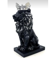 ASLAN KRAL BİBLO FİGÜRÜ (Siyah Gümüş)