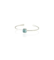 Kadir Jewellery Zirkon Taşlı Ayarlanabilir 925 Ayar Gümüş Kaplama Bilezik (Açık Mavi)