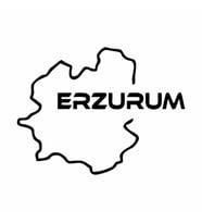 Erzurum Harita Araba Sticker siyah 17x13 CM (Siyah)