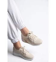 Guja 25y301 Kadın Taşlı Casual Sneaker Ayakkabı (Bej)