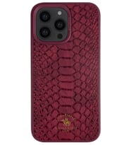 Iphone 14 Pro Deri Kılıf.Santa Barbara Polo Knight Deri Kılıf.iphone 14 Pro Koruma Kılıfı (Bordo)