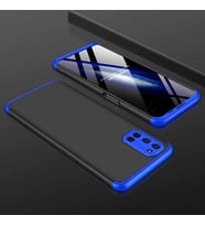 Oppo A72 Kılıf Zore Ays Full Koruma Kılıf (Siyah-Mavi)