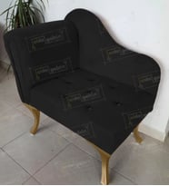 Yeni Model Tekli Köşe Koltuğu Josefin Bench Gold Ayak (Siyah)