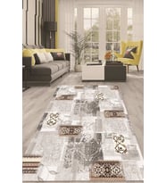 Dijital Kaymaz Taban Yıkanabilir Modern Renkli Salon Halısı Mutfak Halısı Yolluk ND-HT-951 (Gri)
