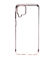 Ceponya Galaxy M12 Kılıf İnce Köşeleri Renkli Şeffaf Silikon (Rose)