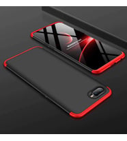 Oppo AX7 Kılıf Zore Ays Full Koruma Kılıf (Siyah-Kırmızı)