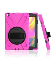 Samsung Galaxy Tab A7 Lite T220 T225 T227 Defender Askılı Zırhlı Tank Case (Pembe)