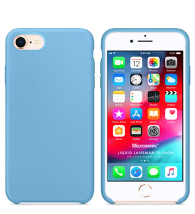 Microsonic Apple iPhone SE 2020 Kılıf Liquid Lansman Silikon (Mavi)