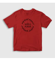 Presmono Unisex Çocuk Beyaz V2 Yüzüklerin Efendisi Güç Yüzükleri Rings Of Power T-Shirt 363260tt (Kırmızı)