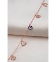 Elika Silver Kadın Şans Model 925 Ayar Gümüş Bileklik (Rose)