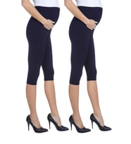 LuvmaBelly MYRA8003-8004-8010 Beli Ayarlanabilir Hamile Tayt Setli (LACIVERT-LACIVERT)