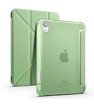 Apple iPad Mini 7 Mini 6 Kılıf Kalem Bölmeli Trifolding Case A2567 A2568 A2569 (Açık Yeşil)