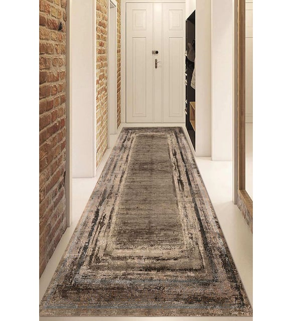 Dijital Baskılı Kaymaz Taban Yıkanabilir Modern Yolluk Ve Koridor Halısı NDU-HT-966 (Çok Renkli)