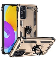 Galaxy M52 Kılıf Zore Vega Yüzüklü Standlı Zırh Kılıf (Gold)