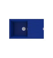 POLEX Cristalüx Granit Evye P-SX1 Siyah Tezgah Altı Ve Tezgah Üstü Mutfak Evyesi 86x49,5cm (Mavi)