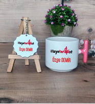 Fizyoterapist Hediye Seti Kupa Bardak T Kulplu ve Anahtarlık Tıp Bayramı Hediyesi (Model 4)