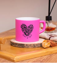 Trace Of Love  Tasarımlı Renkli Nescafe Fincanları 220 ML (Pembe)
