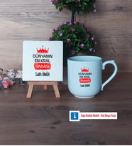 Babalar Günü Hediyesi Dekoratif Taş, Kupa Bardak Kırmızı HediyeBabaya Hediye (Model 4)