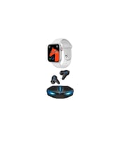 K55 Işıklı Bluetooth Oyuncu Kulaklık ve Smart Watch 7 Serisi Akıllı Saat İkili Paket (Gümüş)