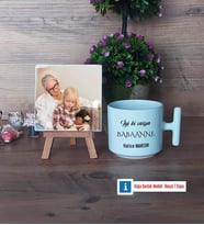 Babaanneye Hediye Fotoğraflı Dekoratif Taş, Kupa Bardak Beyaz Hediye (Model 12)