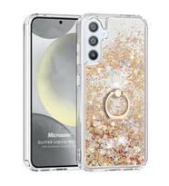 Microsonic Samsung Galaxy S24 Kılıf Glitter Liquid Holder Pembe (Gold)
