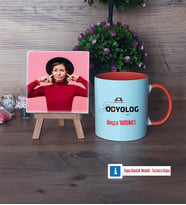 Odyolog Fotoğraflı Dekoratif Taş, Kupa Bardak Beyaz Hediye (Model 13)