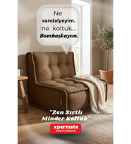 Xpermate Zen Sırtlı Minder Koltuk İskandinav Tarzı Ergonomik Yer Koltuğu Sırtlıklı Oturma Minderi 80X60 (Kahverengi)