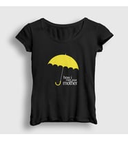 Presmono Kadın Beyaz Umbrella How I Met Your Mother T-Shirt 196061tt (Siyah)