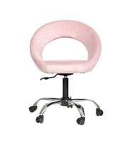 Krom Metal Ayaklı Ofis Çocuk Odası Çalışma Sandalyesi (AYARLANILABİLİR) RATON (Pembe)