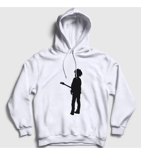 Presmono Unisex Beyaz Guitar Robert Smith The Cure Kapüşonlu Sweatshirt 453023tt (Beyaz)