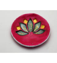 Lotus Desenli Tütsülük - hediyelik kutusunda - hediyeli (Kırmızı)