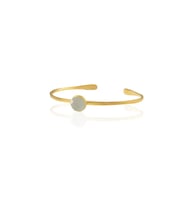 Kadir Jewellery Zirkon Taşlı Ayarlanabilir 22 Ayar Altın Kaplama Bilezik (Beyaz)