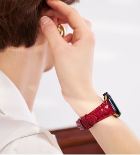 vagaveApple Watch Uyumlu 42 Mm 44 Mm 45 Mm 3 4 5 6 7 Se 8 9 Uyumlu Kadın Deri Kordon Saat Kayışı - Crop (Kırmızı)