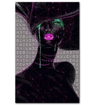 Cakapuzzle Siyahi Kadın ve Neon Makyajı Puzzle Yapboz MDF (Ahşap) (500 Parça)