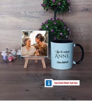 Anneye Doğum Günü Hediyesi Fotoğraflı Dekoratif Taş, Kupa Bardak Beyaz Hediye (Model 11)