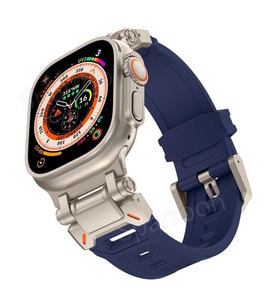 Apple Watch 44mm Titanyum Metal Bağlantı Kitli Silikon Kordon 101 1/2/3/4/5/6/se (Gri)