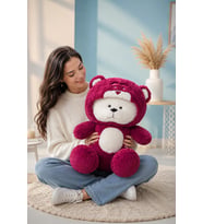 Pababo  90 cm Dev Uykumcuk Ayıcık (Bordo)