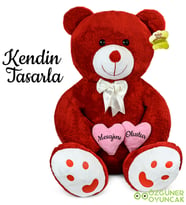 Kendin Tasarla 80 Cm Bobo Pelüş Ayıcık (Kırmızı)