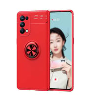 Oppo Reno 5 5G Kılıf Yüzüklü Magnetli Ravel Case (Kırmızı)