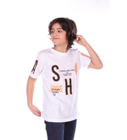 Toontoy Erkek Çocuk Fashion Baskılı Tişört (Beyaz)