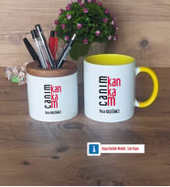 Arkadaşa Hediye Kalemlik, Kupa Bardak T Kişiye Özel Hediye (Model 10)